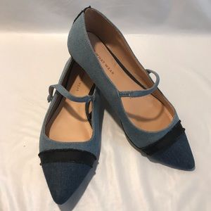 Blue Mary Jane Denim Flats